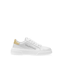 Load image into Gallery viewer, VALENTINO Lace Up Sneaker in white hide and golden inlay