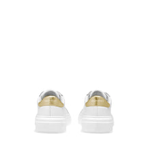 Load image into Gallery viewer, VALENTINO Lace Up Sneaker in white hide and golden inlay