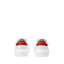 Load image into Gallery viewer, VALENTINO Lace Up Sneaker in white leather and red inlay