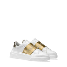Load image into Gallery viewer, VALENTINO Slip-on Sneaker in white leather and golden elastic band