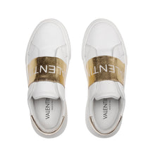 Load image into Gallery viewer, VALENTINO Slip-on Sneaker in white leather and golden elastic band